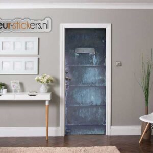 Deursticker-stalen-deur-blauw-grijs