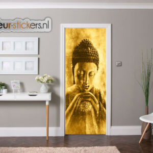 deursticker boeddha goud